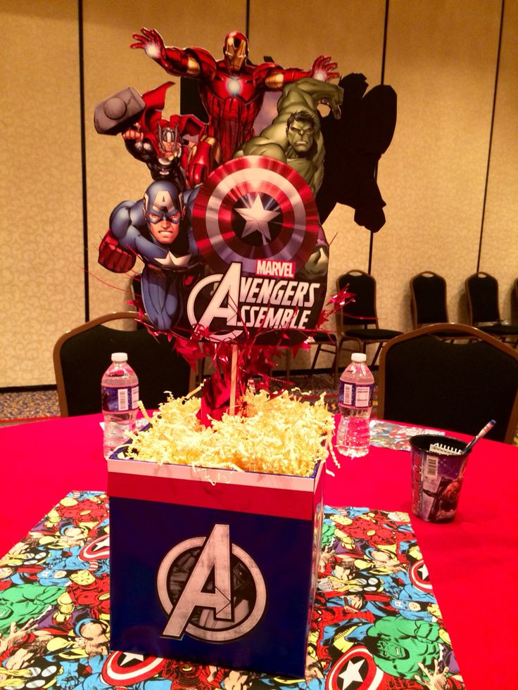 Avengers Themed Birthday Party Ideas
 Avengers centerpiece