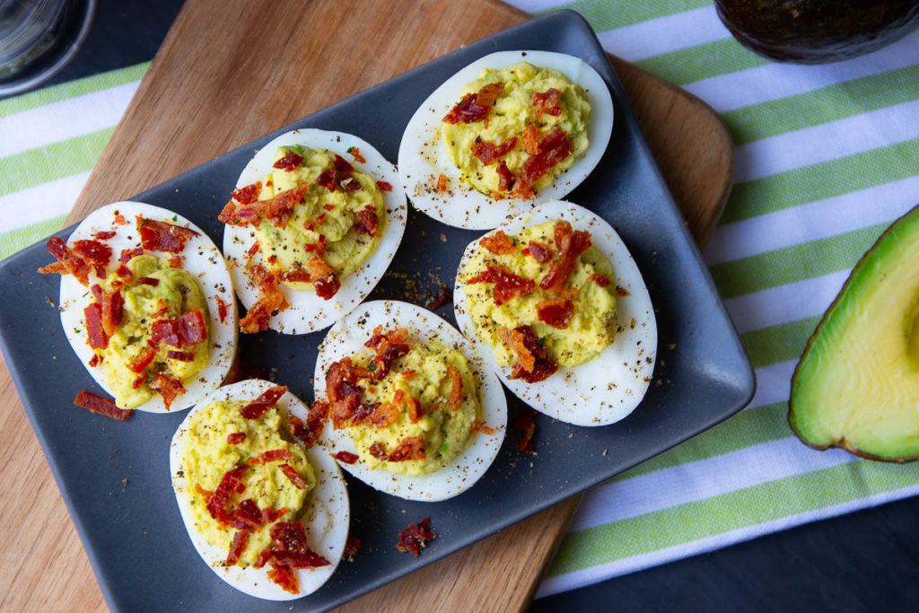 Avocado Deviled Eggs With Bacon
 Bacon Avocado Deviled Eggs WickedStuffed Keto Recipe Blog