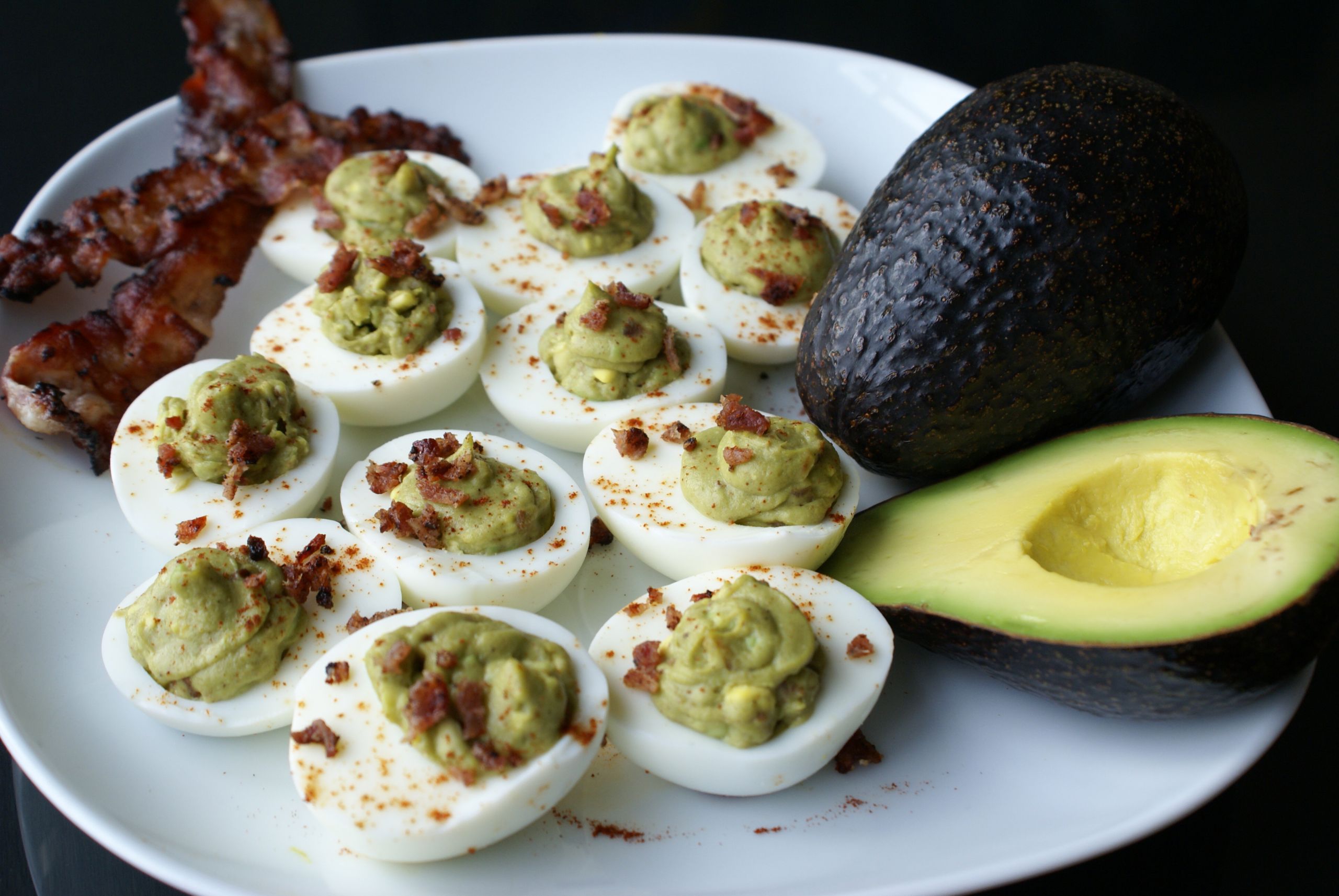 Avocado Deviled Eggs With Bacon
 Avocado Deviled Eggs with Bacon