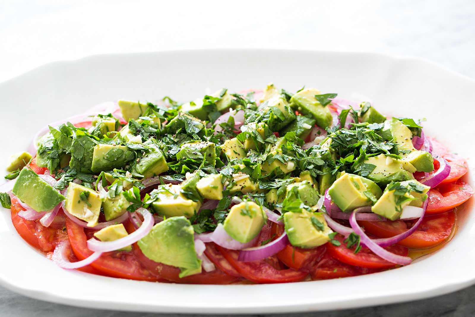 Avocado Tomato Salad
 Tomato ion Avocado Salad Recipe