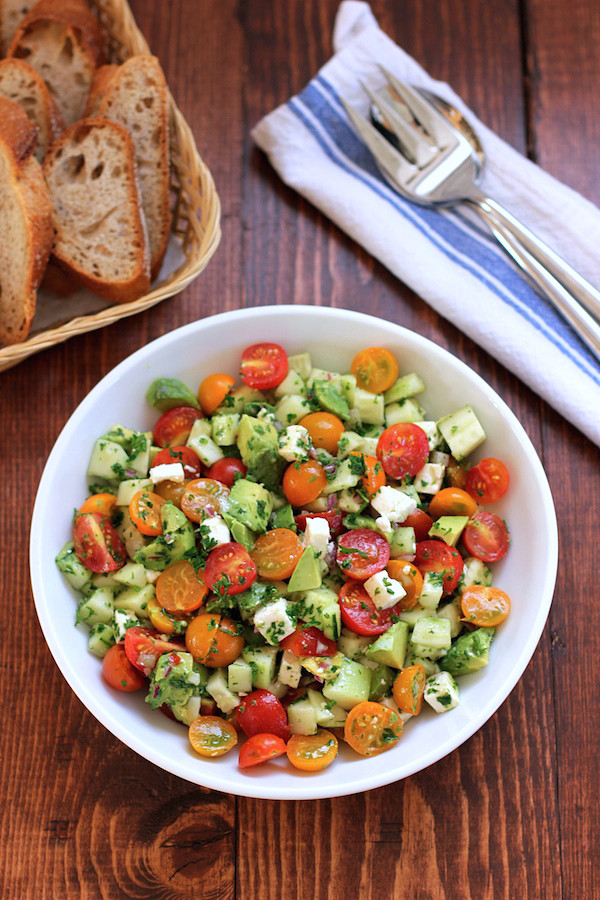 Avocado Tomato Salad
 Tomato cucumber avocado salad Green Valley Kitchen