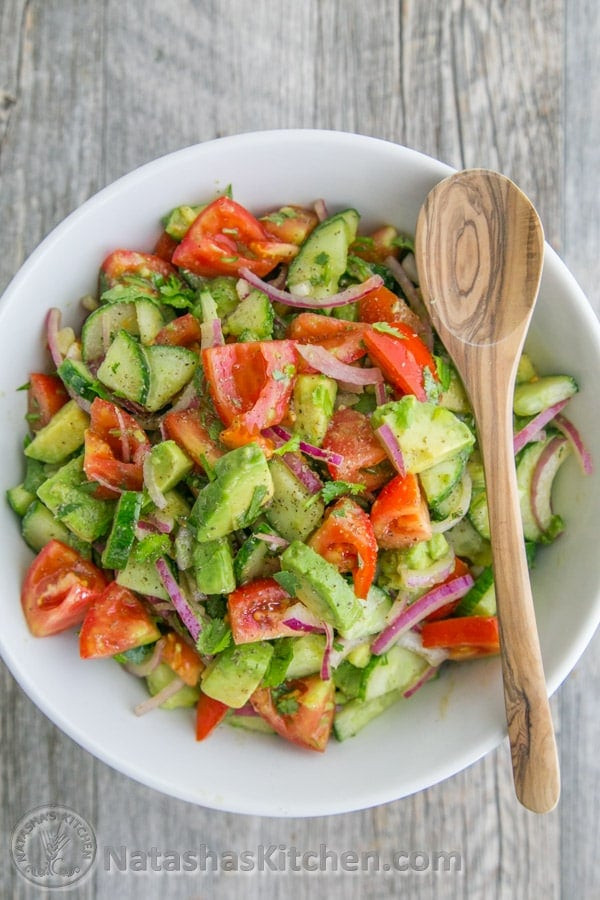 Avocado Tomato Salad
 Cucumber Tomato Avocado Salad NatashasKitchen