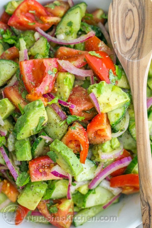 Avocado Tomato Salad
 Cucumber Tomato Avocado Salad NatashasKitchen