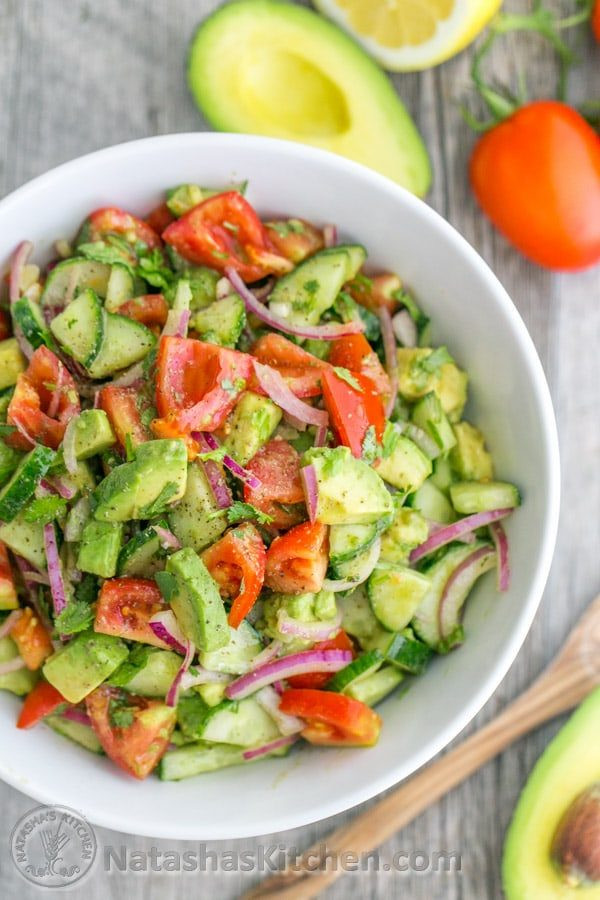 Avocado Tomato Salad
 Cucumber Tomato Avocado Salad NatashasKitchen