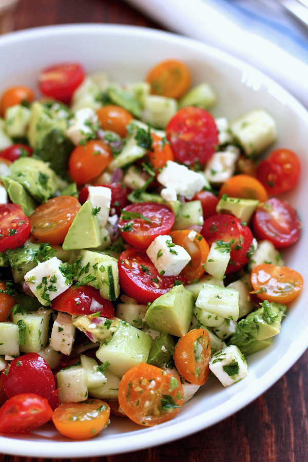 Avocado Tomato Salad
 Tomato cucumber avocado salad Green Valley Kitchen