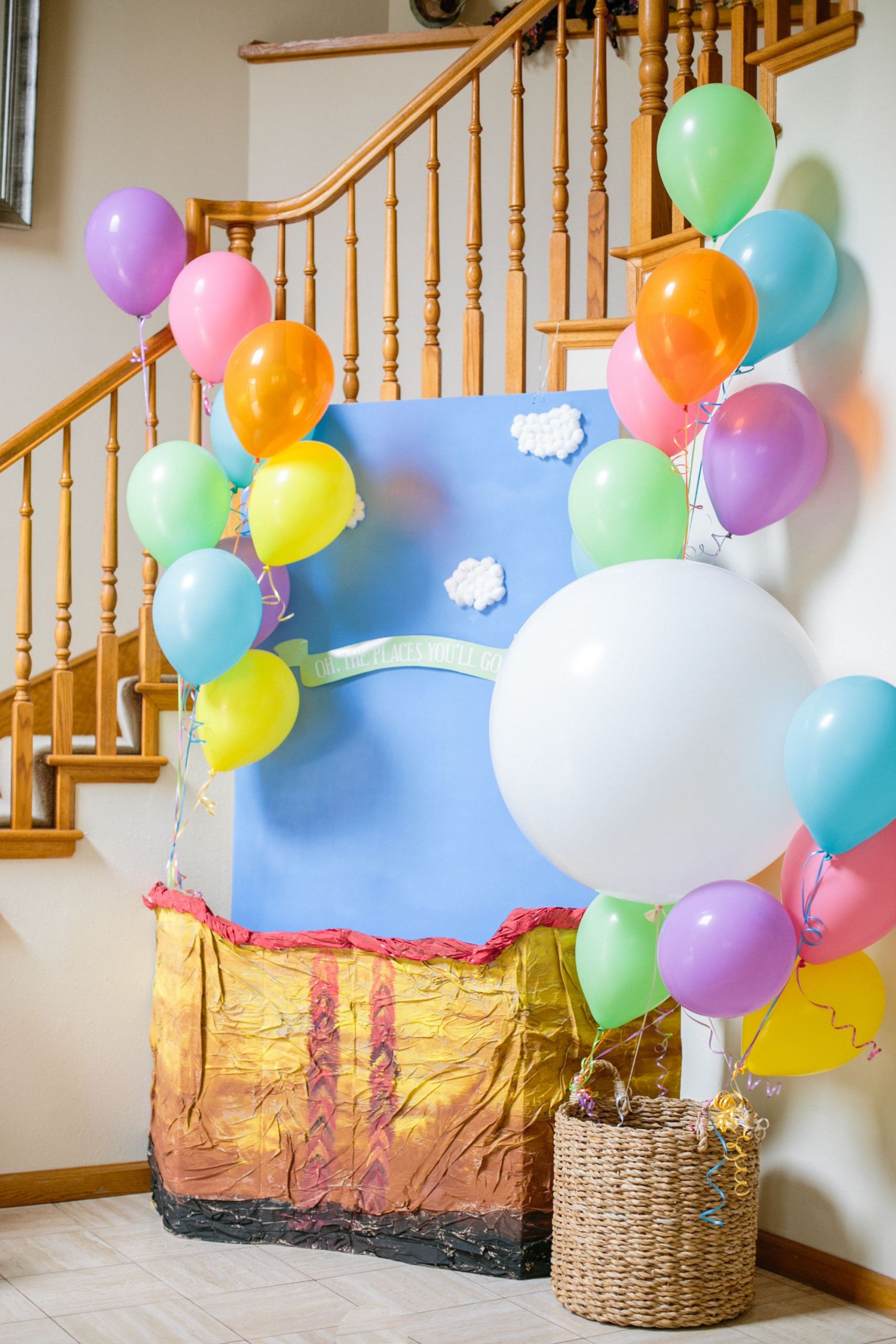 Baby 1St Birthday Party Places
 Oh the Places You ll Go Booth Area Hot Air Balloon