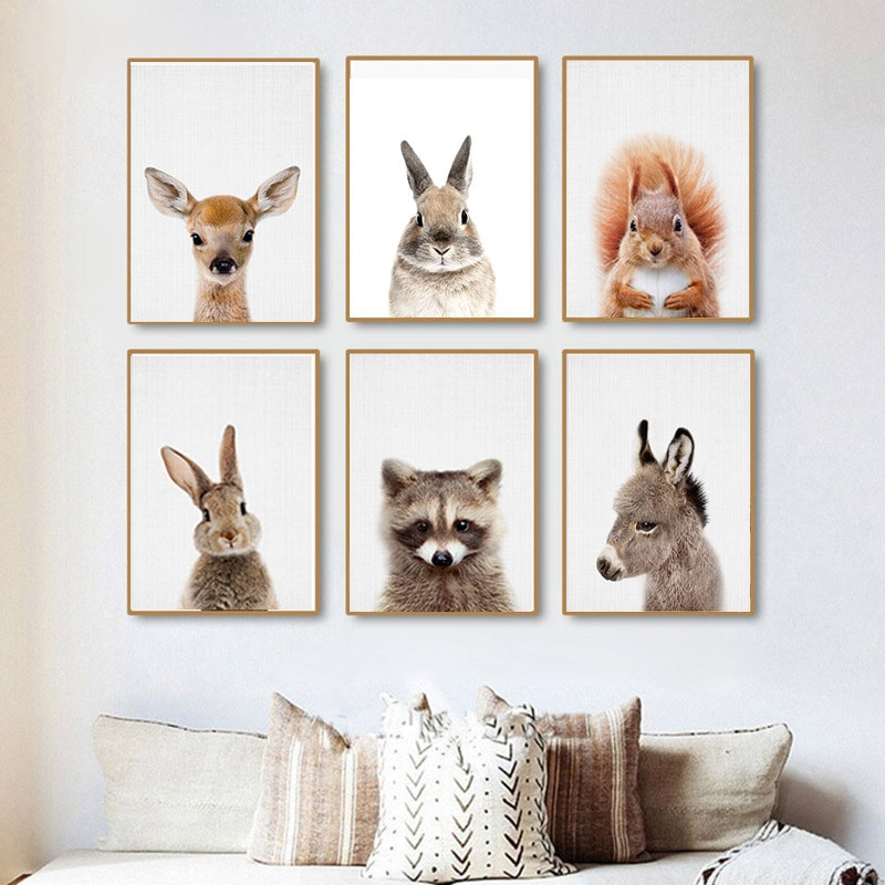 Baby Animals Nursery Decor
 Squirrel Print Woodland Nursery Wall Art Decor Forest