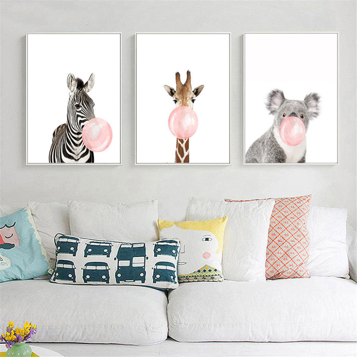 Baby Animals Nursery Decor
 Animal Koala Giraffe Zebra Canvas Poster Nursery Wall Art