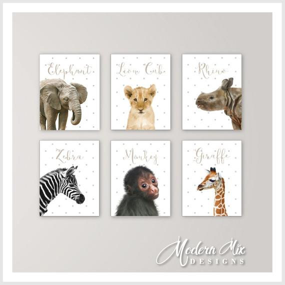 Baby Animals Nursery Decor
 Baby Animals Nursery Decor Safari Nursery Art Baby Animal