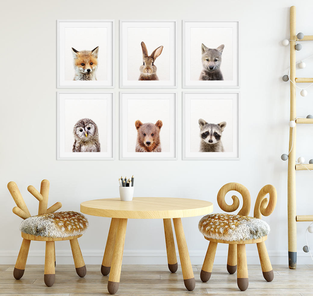 Baby Animals Nursery Decor
 Woodland Nursery Decor Baby Animals Set 6 Bunny Fox Bear Owl