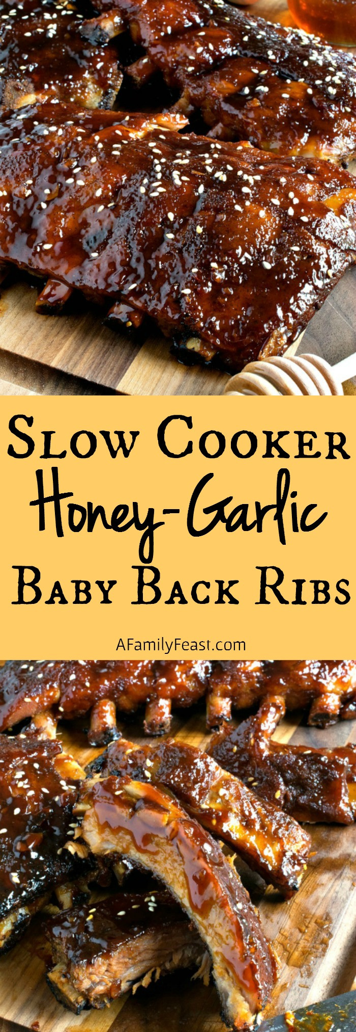 Baby Back Ribs Recipes Slow Cooker
 Slow Cooker Honey Garlic Baby Back Ribs A Family Feast