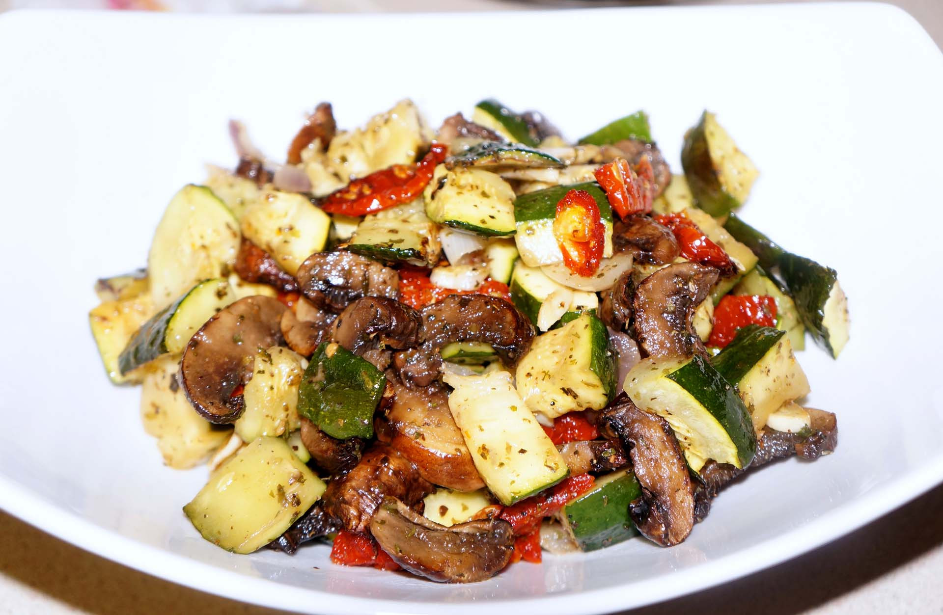 Baby Bella Mushrooms Recipes
 Roasted Zucchini Baby Bella Mushroom with Sun dried