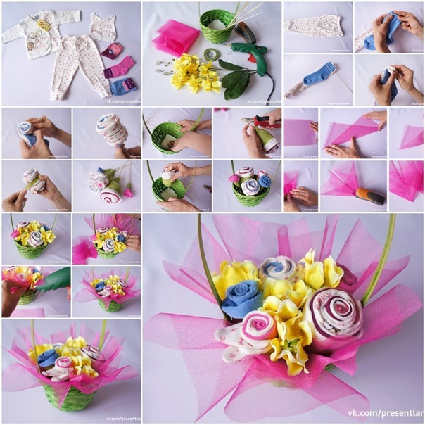 Baby Bouquet DIY
 DIY Baby Clothes Bouquet