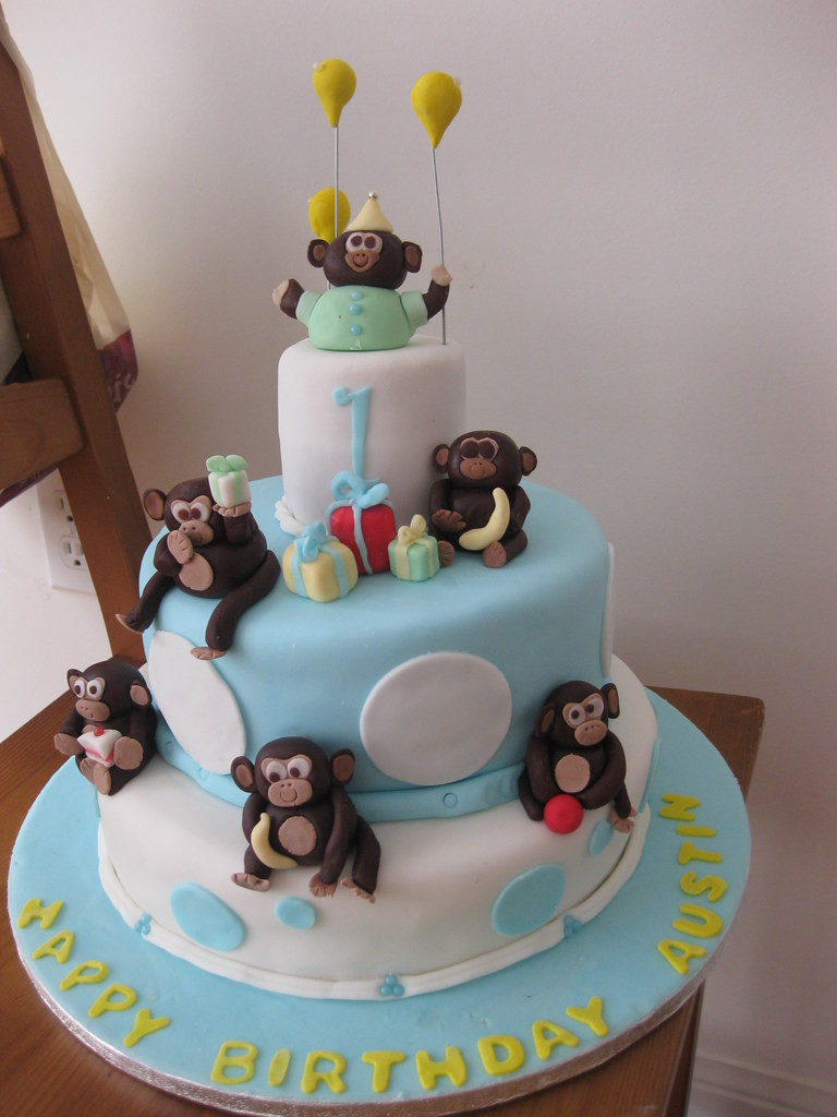 Baby Boy 1st Birthday Cake
 Baby Boy 1st Birthday Monkey cake