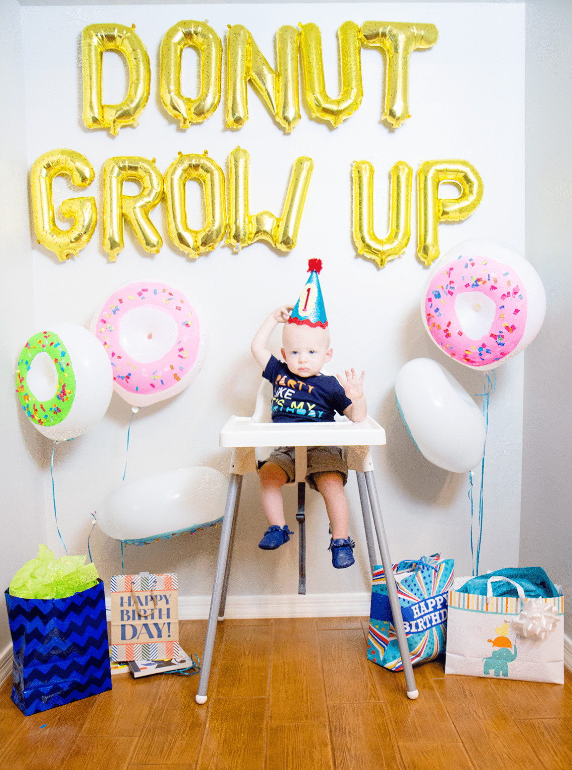 Baby Boy 1st Birthday Decorations
 Donut Grow Up 1st Birthday Party Friday We re in Love