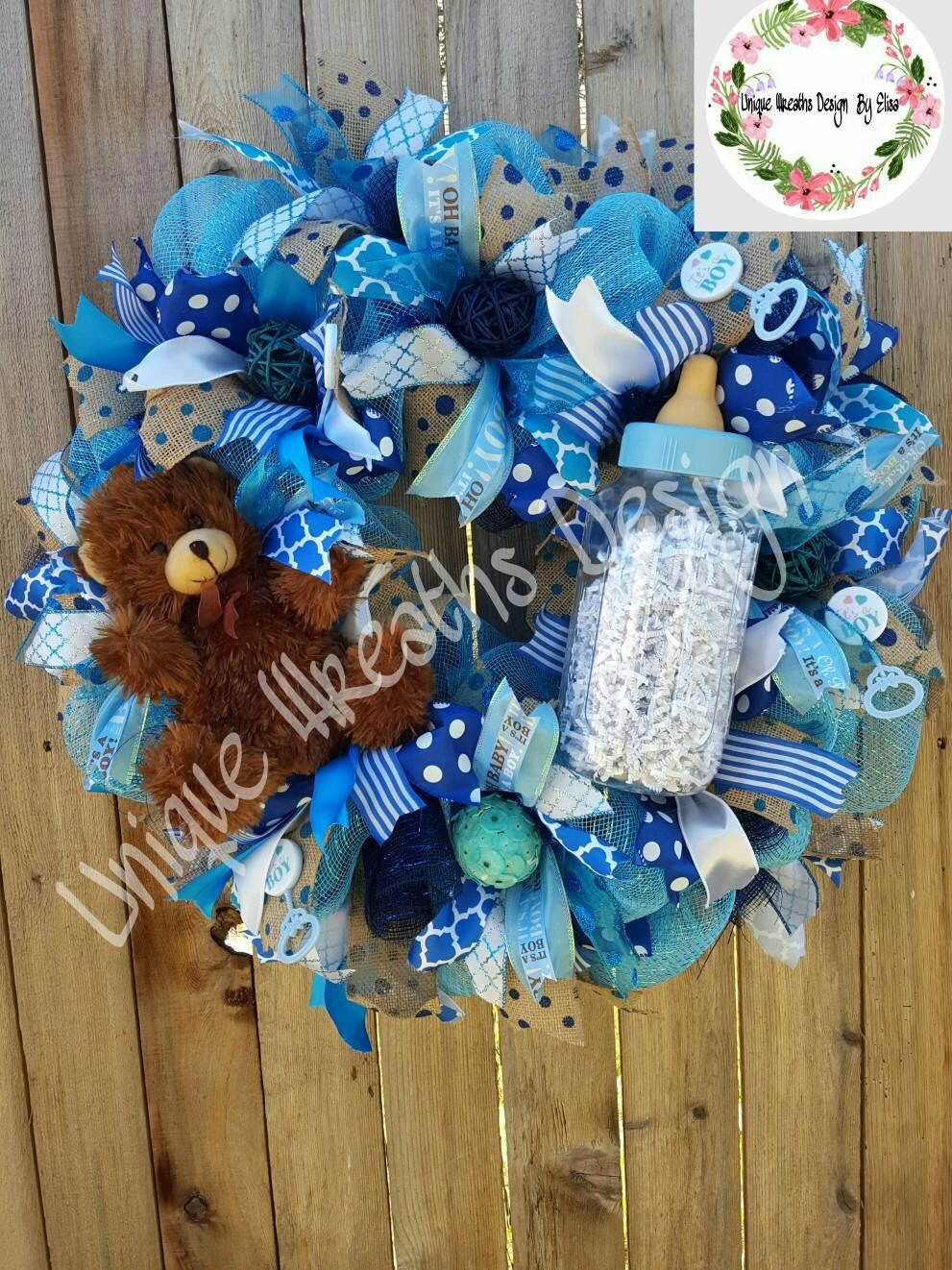 Baby Boy Shower Decor
 Baby Boy Wreath Baby Shower Decorations Baby Boy Door