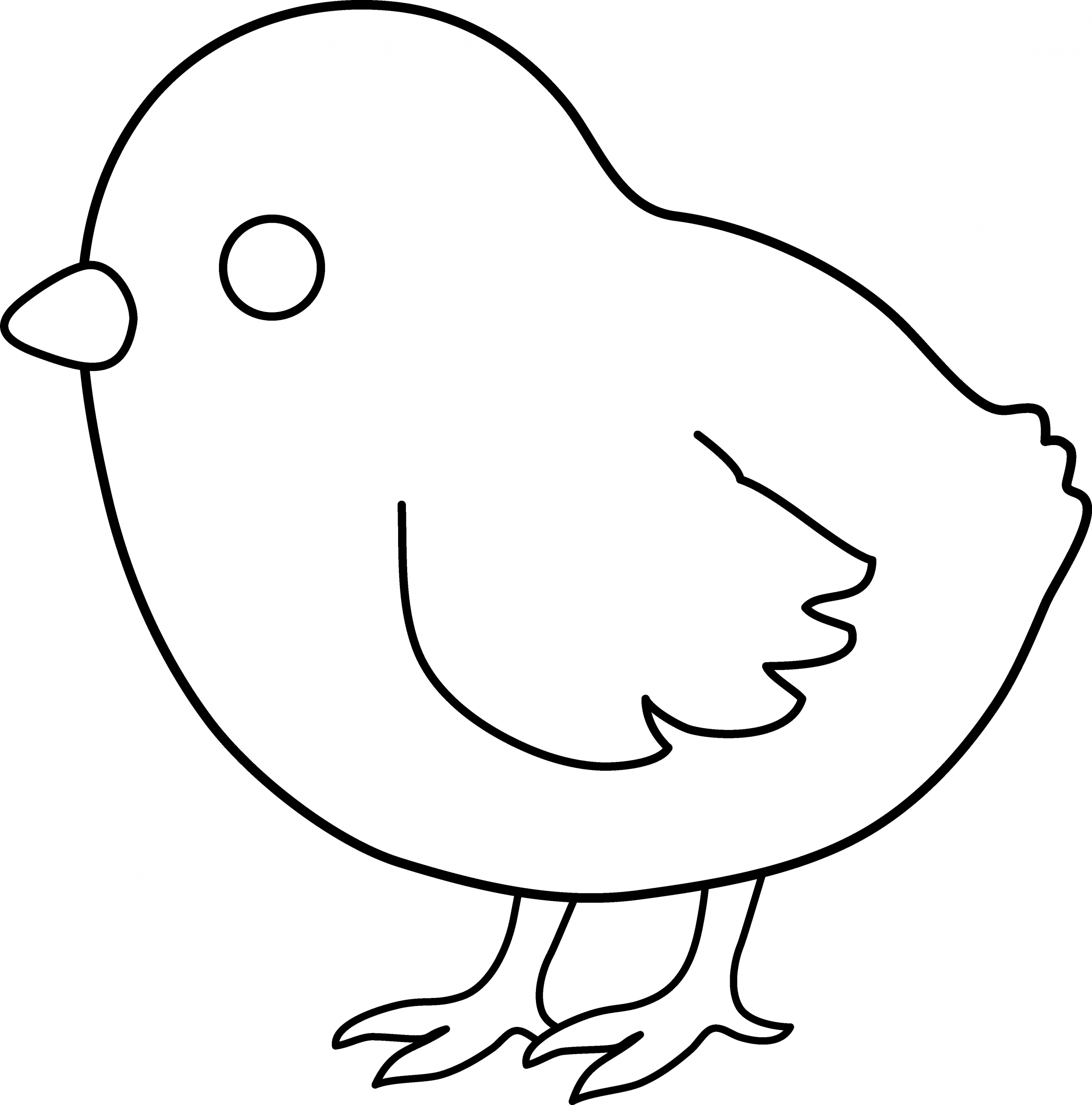 Baby Chick Coloring
 Cute Colorable Baby Chick Free Clip Art