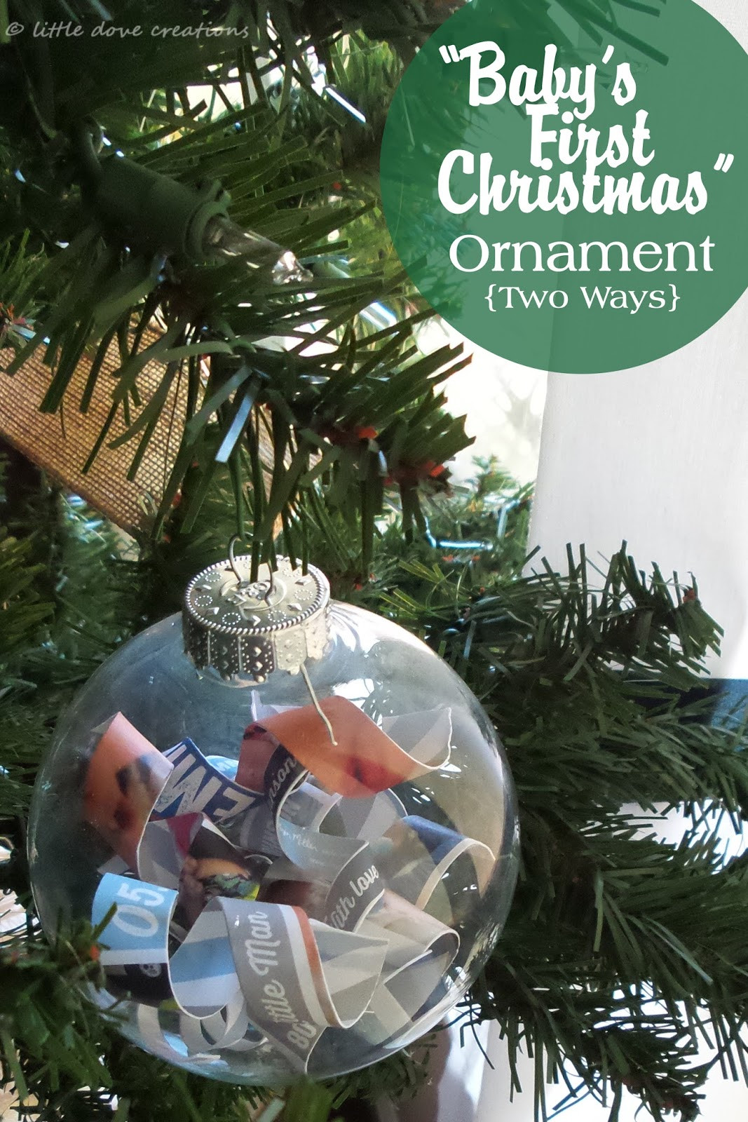 Baby Christmas Ornaments DIY
 diy "baby s first Christmas" ornaments Little Dove Blog