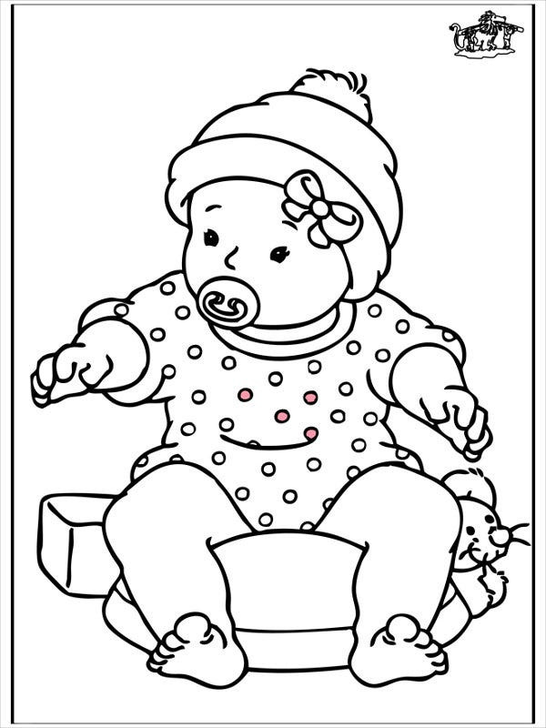 Baby Coloring Sheet
 9 Baby Girl Coloring Pages JPG AI Illustrator Download