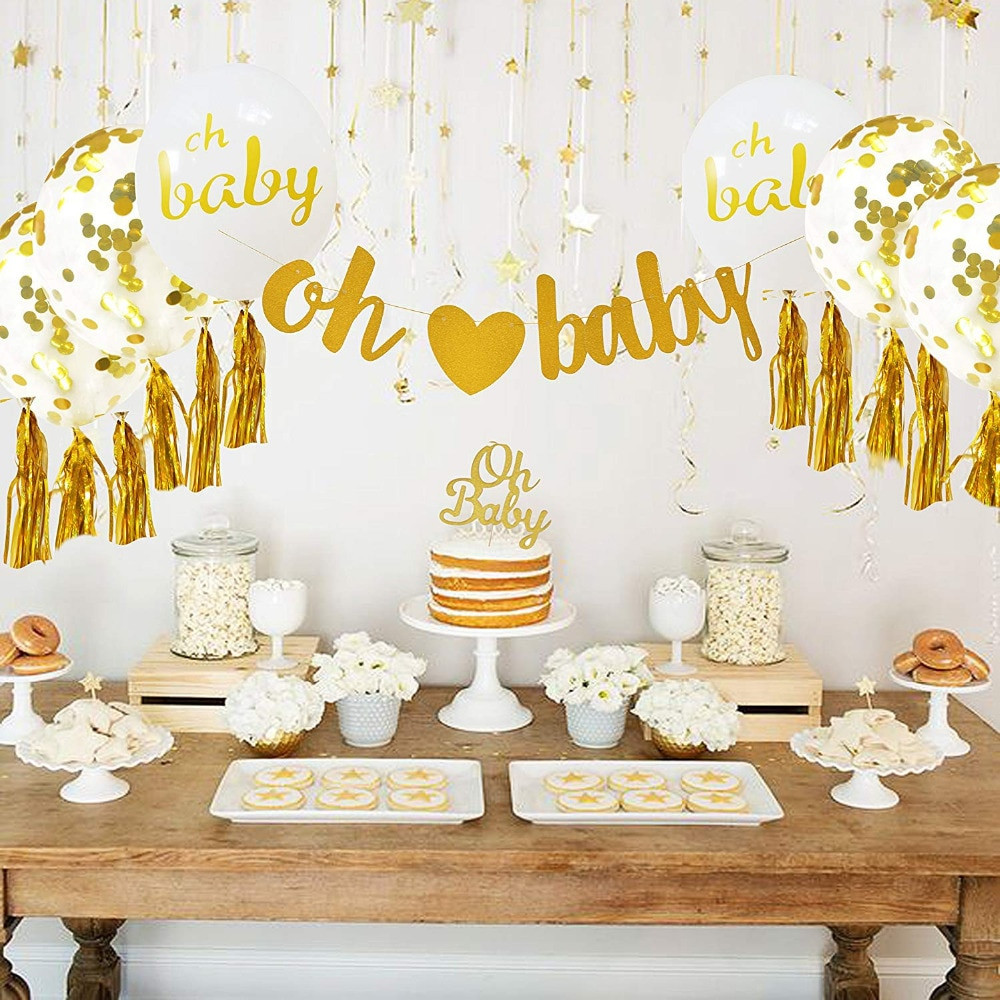 Baby Decoration Ideas
 Baby Shower Decorations Neutral Decor for boy & girl Gold