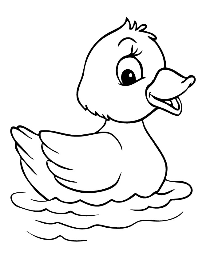 Baby Duck Coloring Page
 Cute Baby Duck Coloring Page
