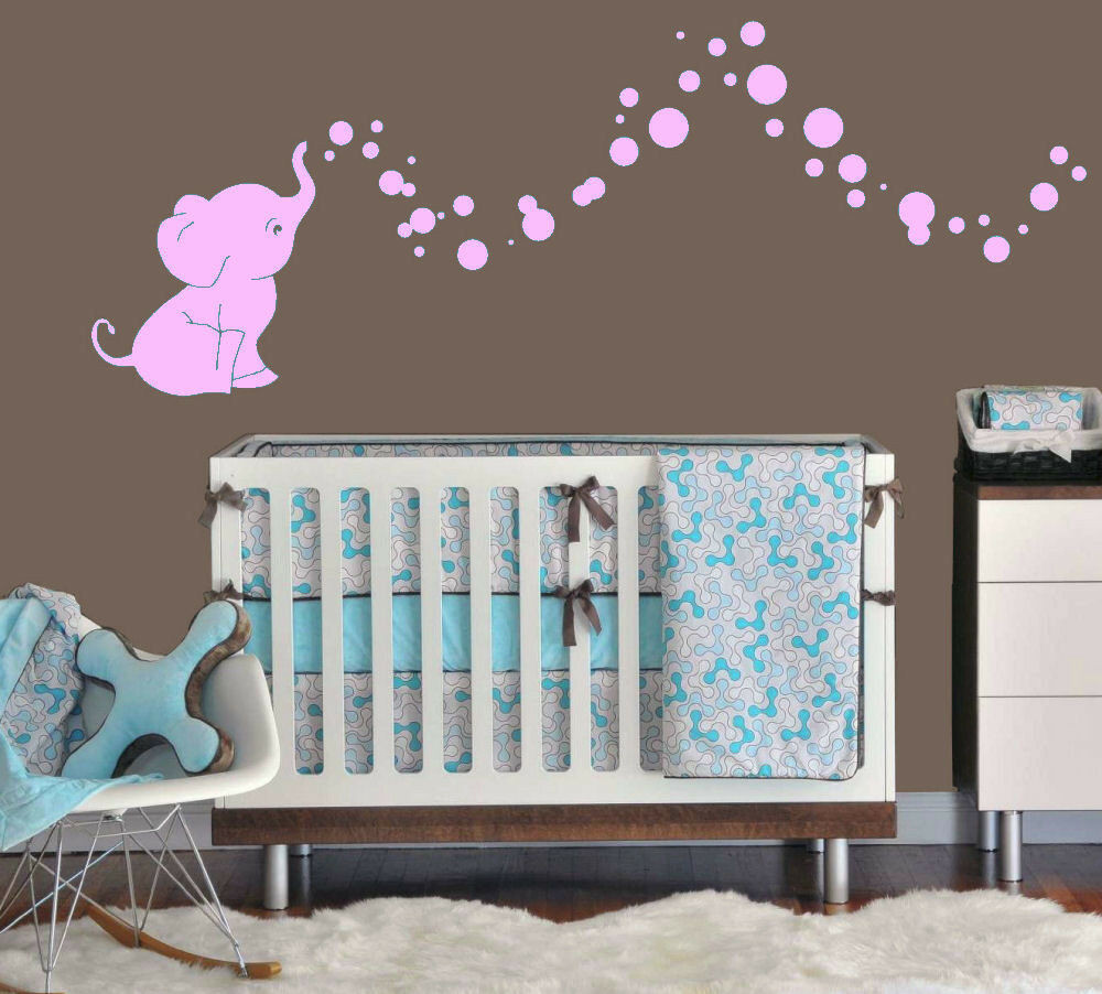 Baby Elephant Room Decor
 Elephant Bubbles Baby Wall Decal Vinyl Wall Nursery Room