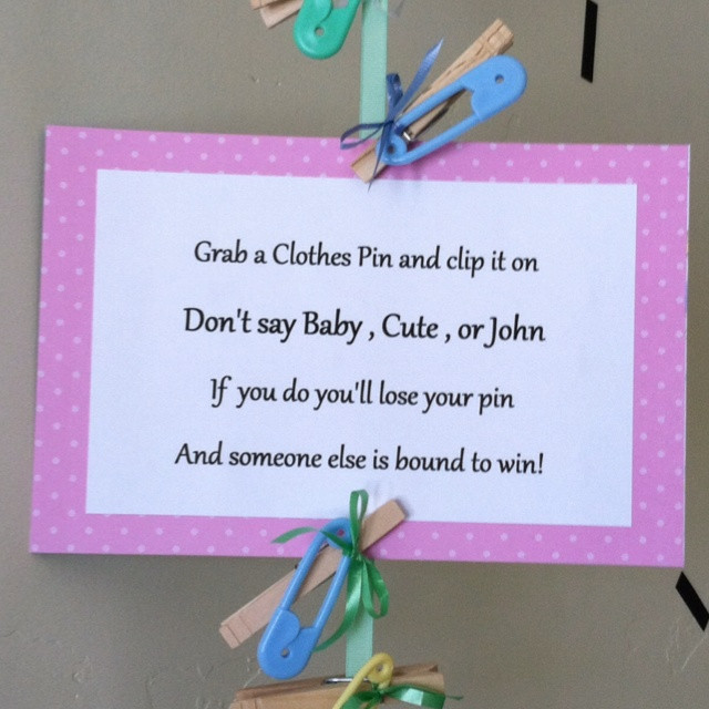 Baby Fashion Games
 The Clothes Pin Game Baby shower