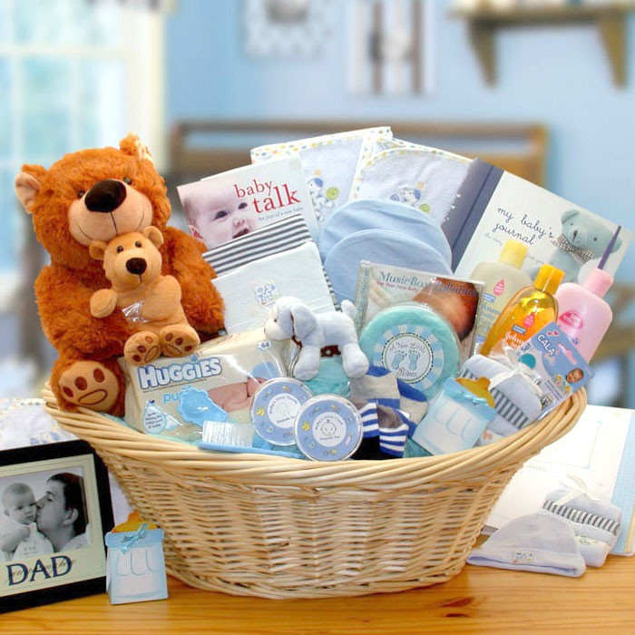 Baby Gift Basket Boy
 Deluxe New Baby Gift Collection