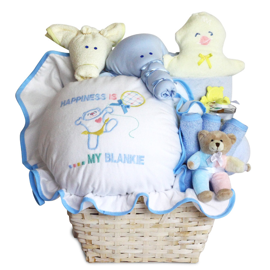 Baby Gift Basket Boy
 Happiness Baby Boy Gift Basket by Silly Phillie