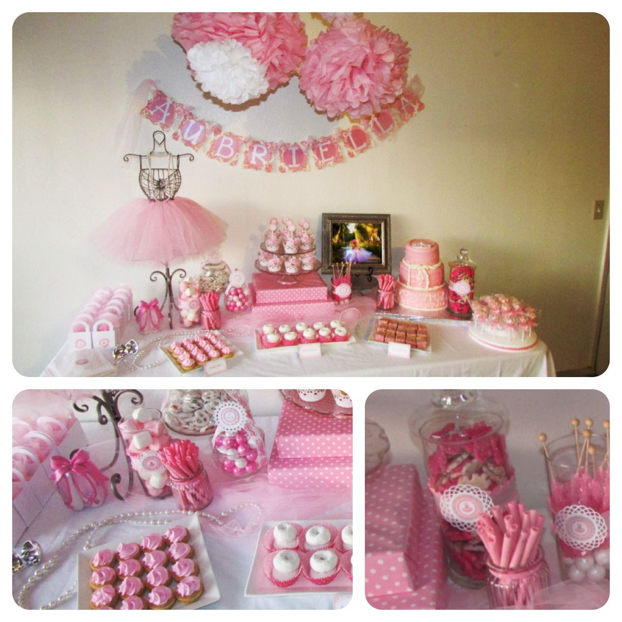 Baby Girl 1st Birthday Decorations
 Ballerina birthday theme for baby girls 1st birthday