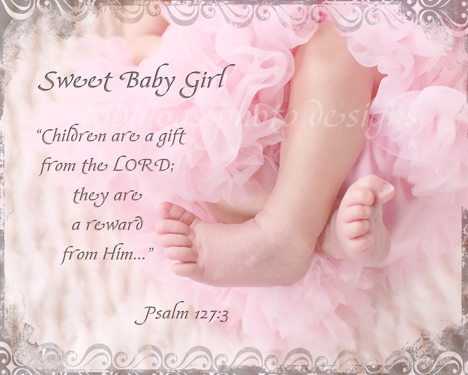 Baby Girl Birth Quotes
 8x10 Sweet Baby Girl or Custom Name & Birthdate Nursery Room