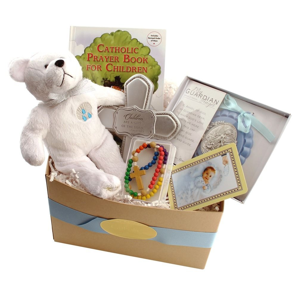 Baby Girl Christening Gift Ideas
 Catholic Baptism Gift Basket for Baby Boy $59 95