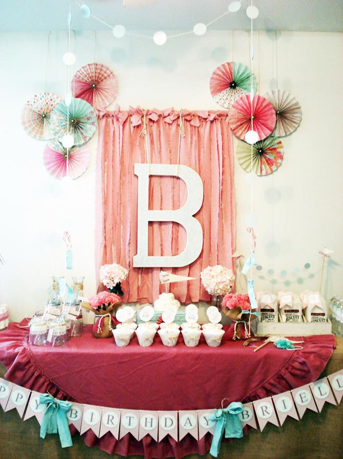 Baby Girl First Birthday Decoration Ideas
 Kara s Party Ideas Vintage Chic 1st Girl Boy Birthday