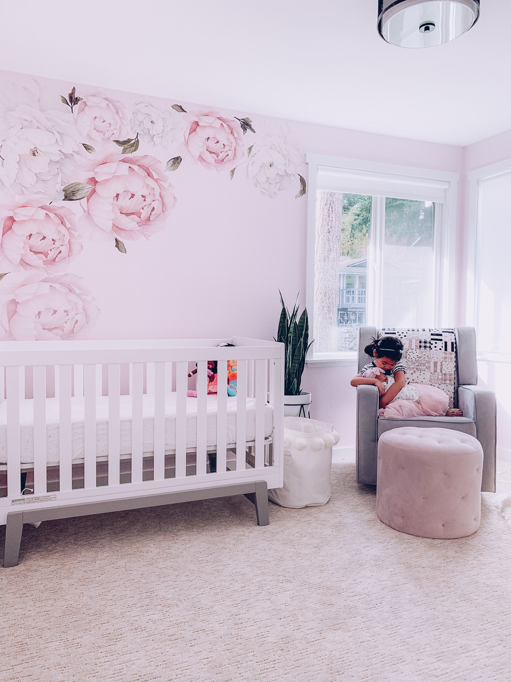 Baby Girl Nursery Decor Ideas
 Nursery Reveal Pink and gray floral nursery decor