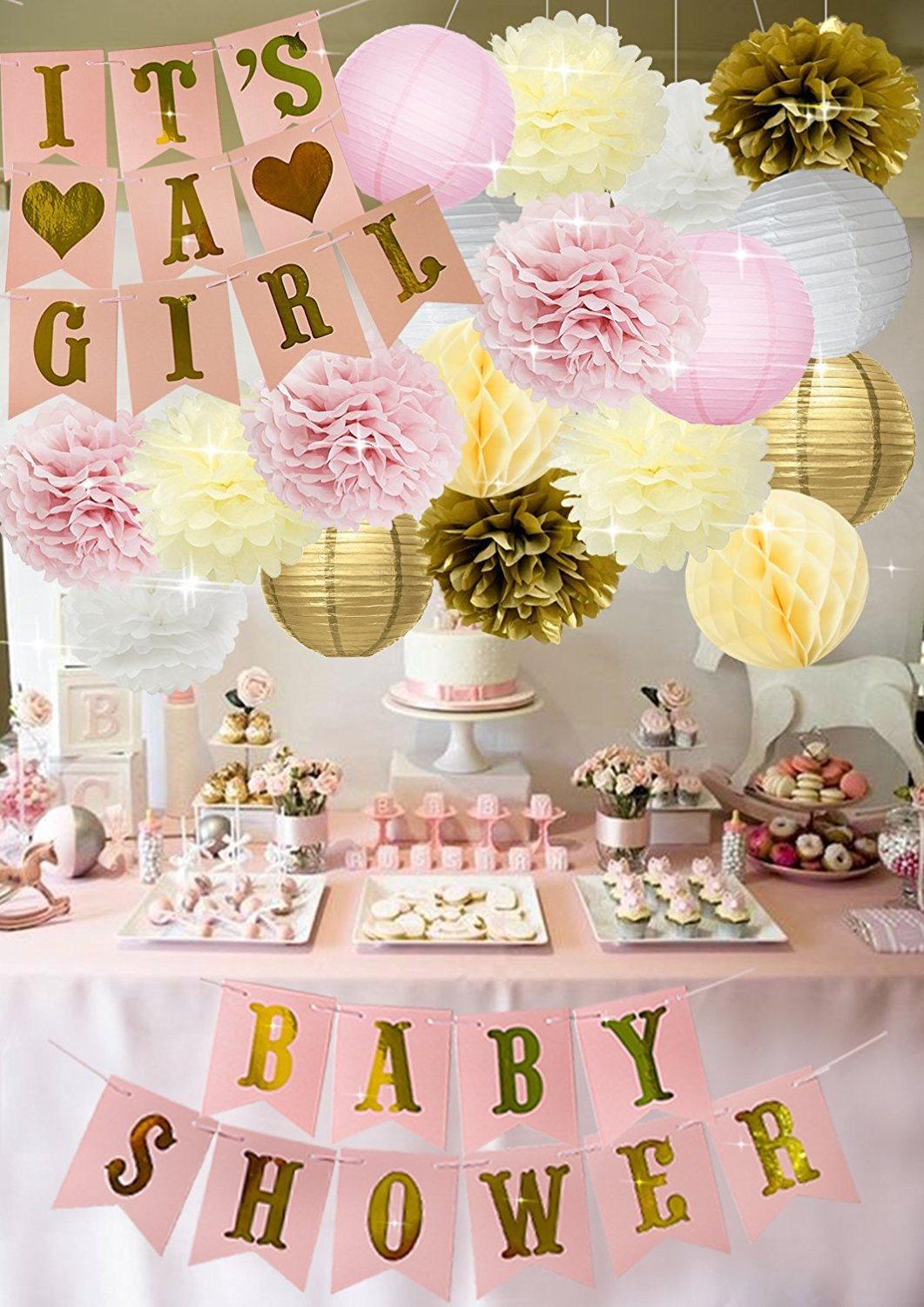 Baby Girl Shower Decoration Ideas
 Baby Shower Decorations BABY SHOWER IT S A GIRL Garland