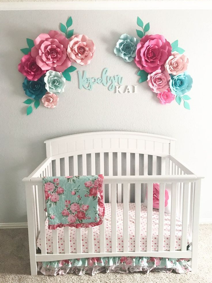 Baby Girl Wall Decorating Ideas
 Aqua Floral Nursery for Baby Girl