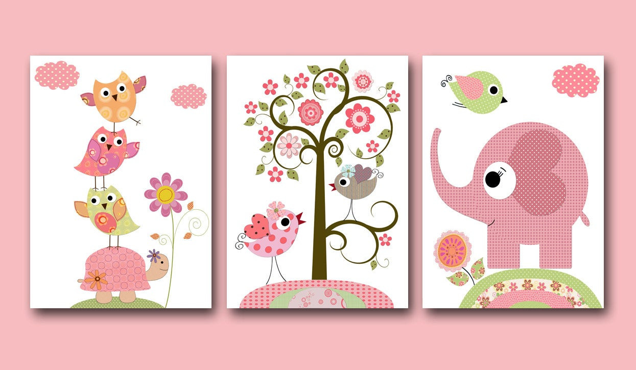 Baby Girl Wall Decorating Ideas
 Kids Wall Art Baby Girl Nursery Baby Girl Room Decor Nursery