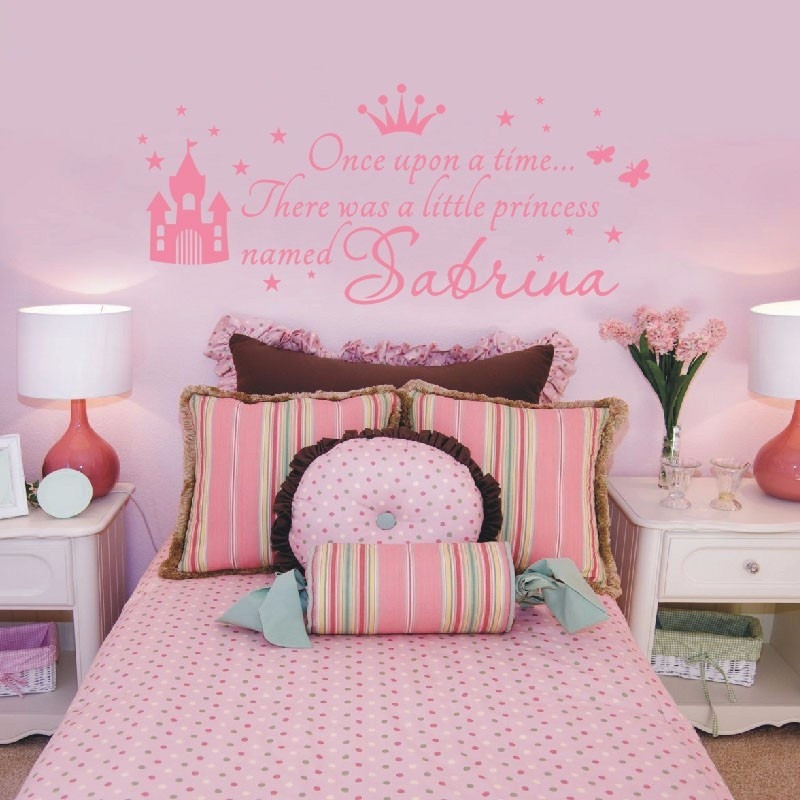 Baby Girl Wall Decorating Ideas
 W380 Custom Name Princess Girl Wall Sticker For Kids Rooms