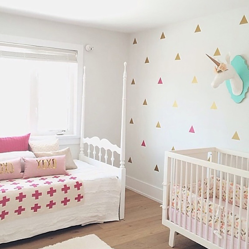 Baby Girl Wall Decorating Ideas
 Nursery Decor Girl Little Triangles Wall Sticker For Kids