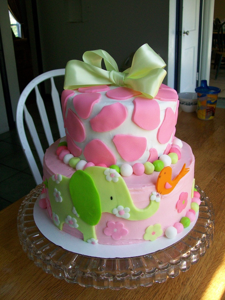 Baby Girls 1St Birthday Cake
 elephant baby girl cake