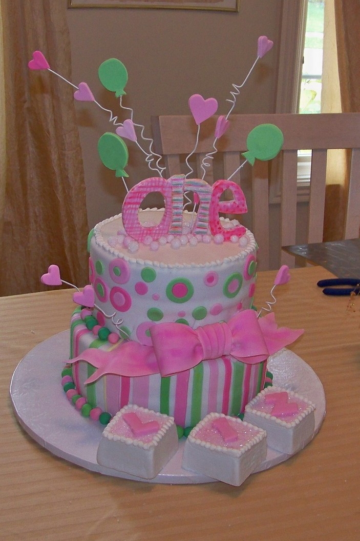 Baby Girls 1St Birthday Cake
 Picnic Party First Birthday Cakes