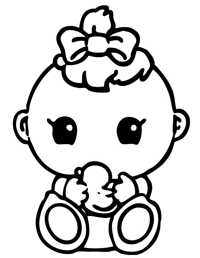 Baby Girls Coloring Pages
 Baby Girl Clipart Black And White