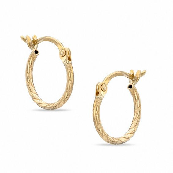 Baby Gold Earrings
 10K Gold Twisted Baby Hoop Earrings