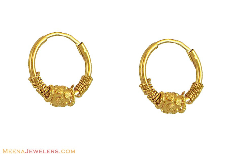 Baby Gold Earrings
 21k Gold Baby Hoops ErHp 21k yellow gold designer