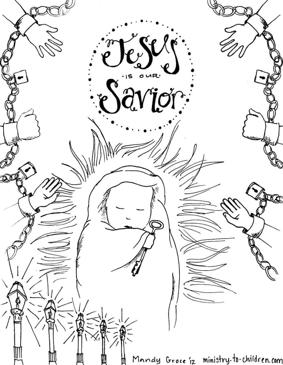 Baby Jesus Coloring Pages Printable Free
 "Baby Jesus" is our Savior Coloring Page for Advent