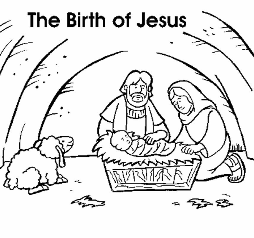 Baby Jesus Coloring Pages Printable Free
 The Birth Jesus Coloring Page Coloring Home