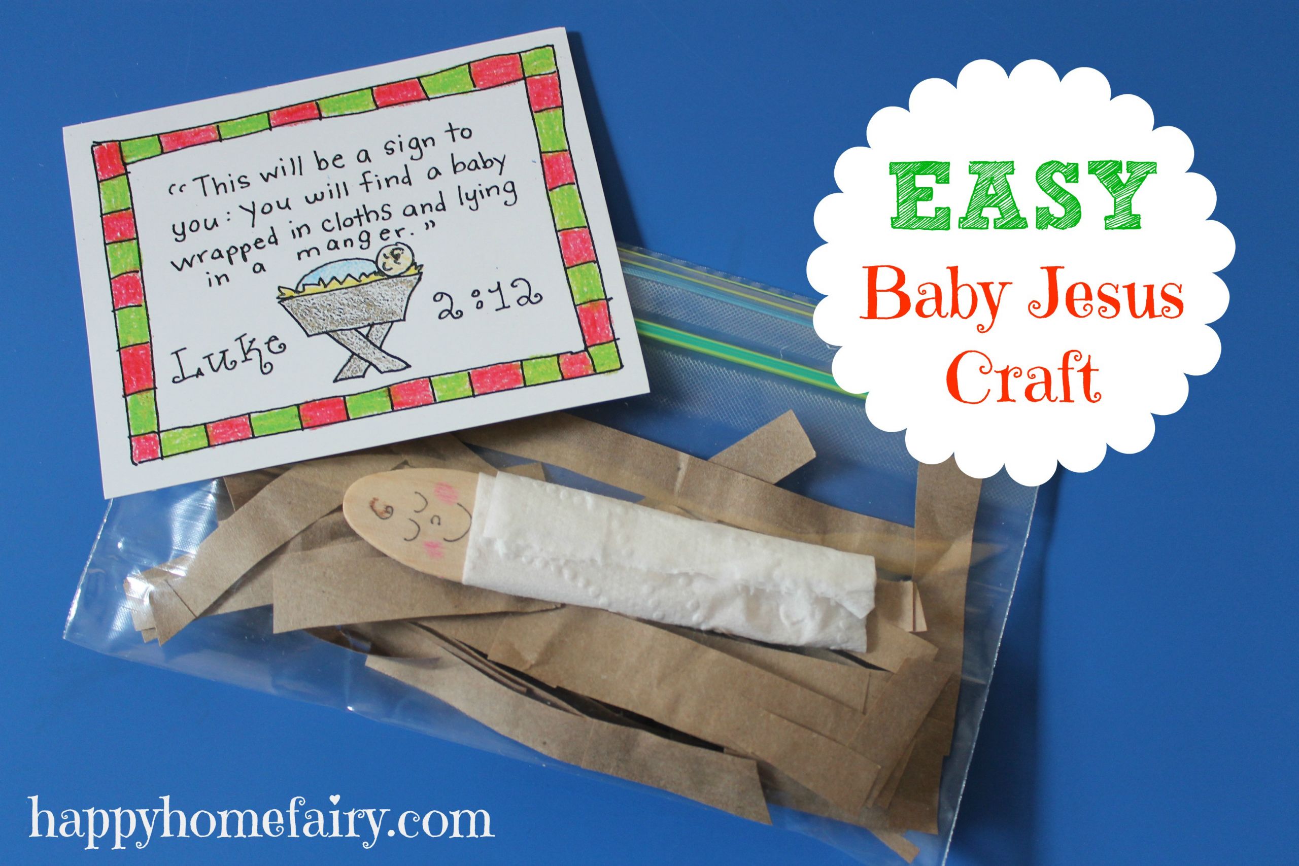 Baby Jesus Crafts
 Easy Baby Jesus Craft FREE Printable Happy Home Fairy
