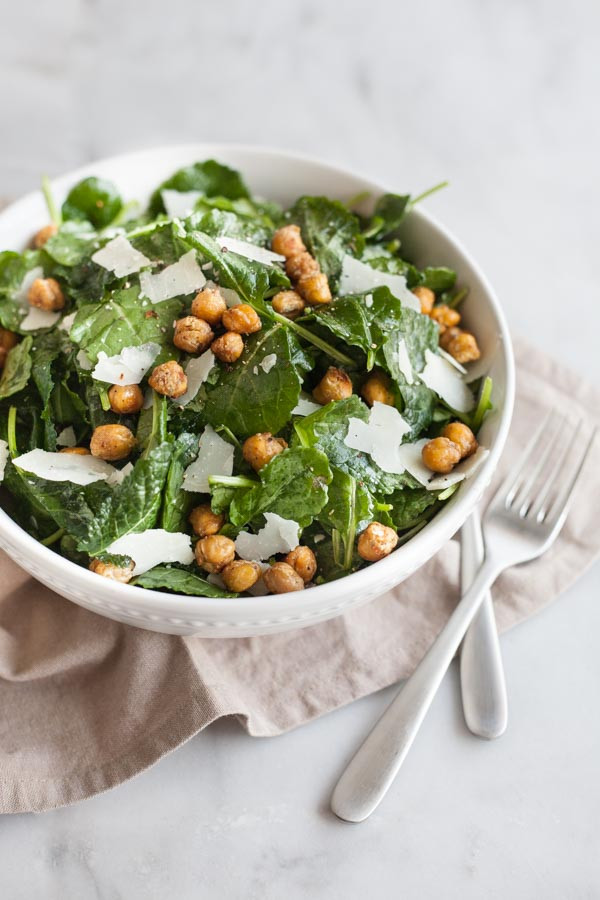 Baby Kale Salad Recipes
 Baby Kale Salad with Crispy Parmesan Chickpeas