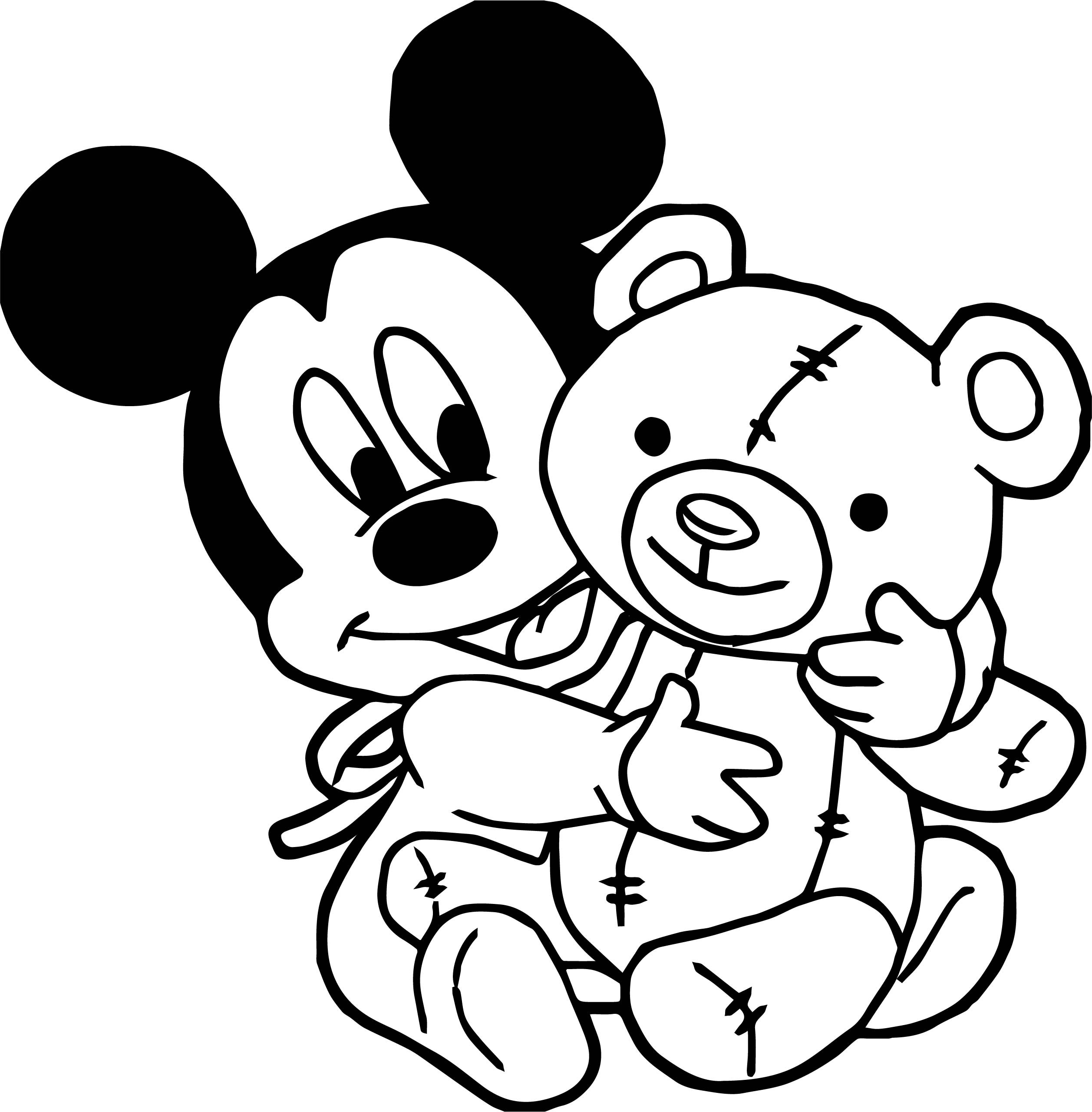 Baby Mickey Mouse Coloring Pages
 Baby Mickey Toy Coloring Page