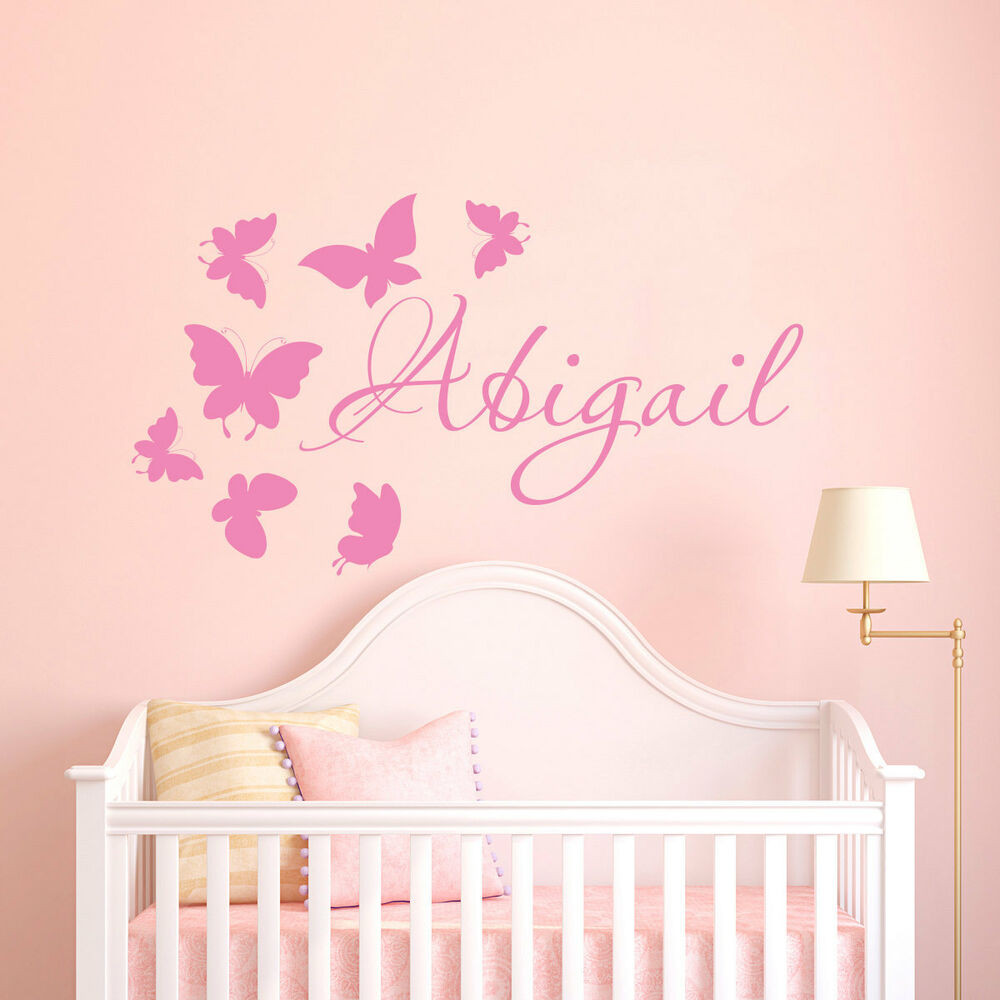 Baby Name Wall Decor
 Wall Stickers custom colour baby name butterfly vinyl